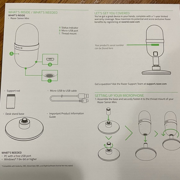 *SOLD* - Razer Seiren Mini Microphone - Mercury - Picture 3 of 8